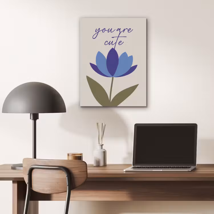 Korenbloem - Valentijn - Bloem - Blauw PET vilt klein -sfeer5