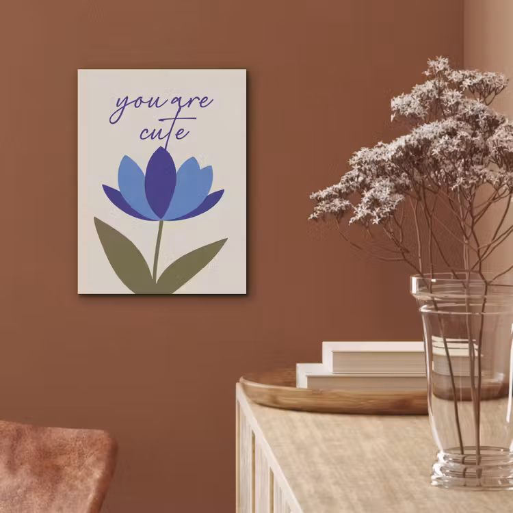 Korenbloem - Valentijn - Bloem - Blauw PET vilt klein -sfeer4