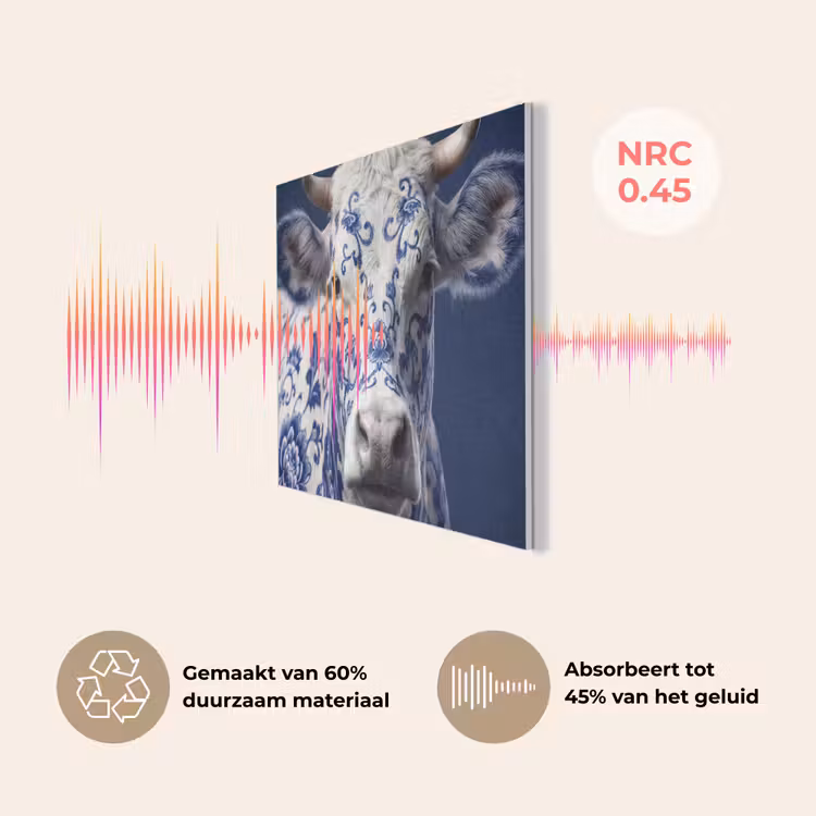 Koe - Delfts - Blauw - Artistiek PET vilt klein -USP_NL