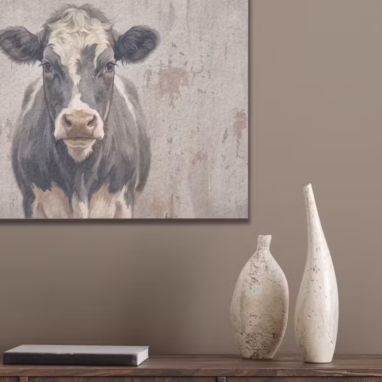 Koe - Portret - Dieren - Modern PET vilt klein -sfeer6_closeup