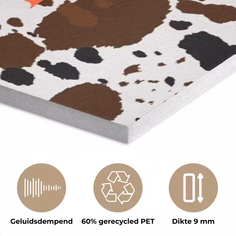 Koeienprint - Limited edition - Rood PET vilt klein -closeup_NL