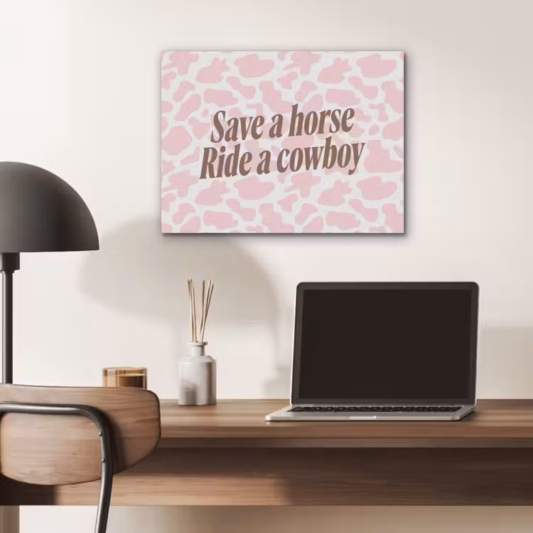 Koeienprint - Roze - Cowboy - Horse PET vilt klein -sfeer5