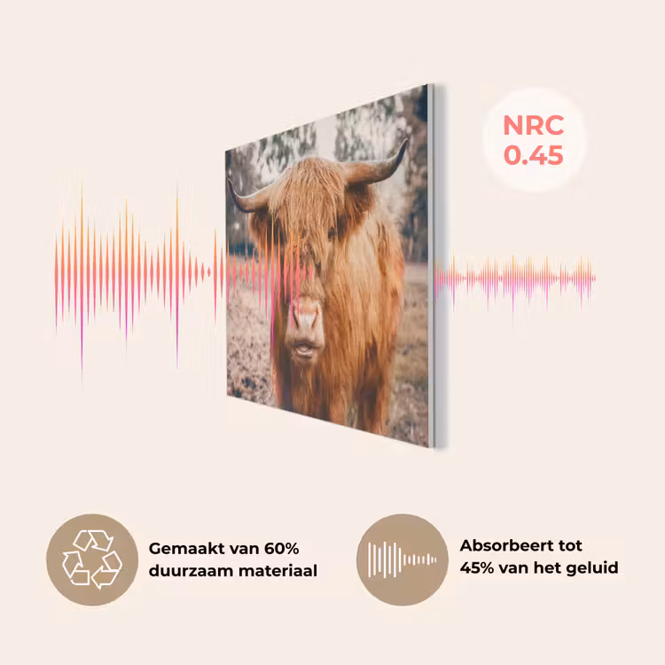 Koe- Schotse hooglander - Hoorns - Bruin - Landschap PET vilt klein -USP_NL