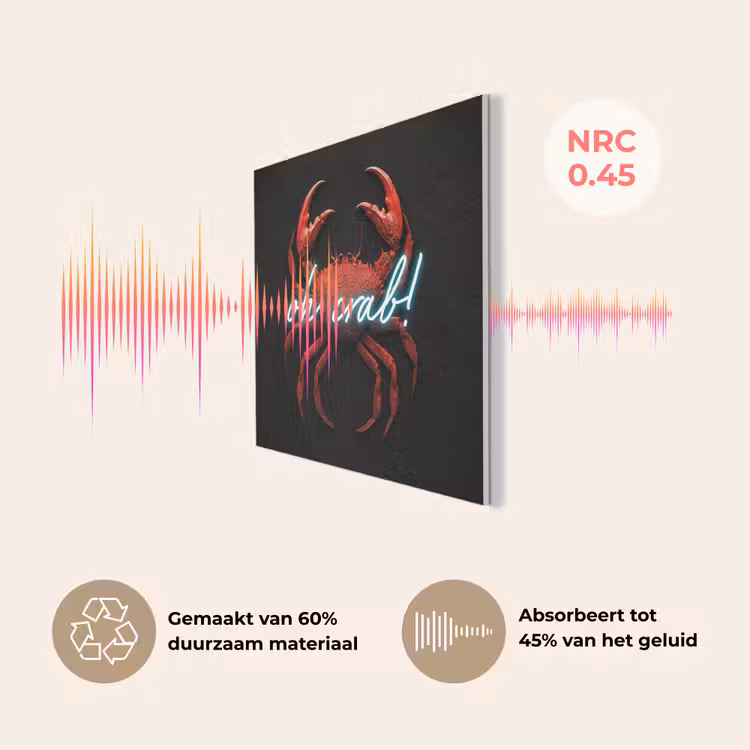 Krab - Rood - Neon - Quote PET vilt klein -USP_NL