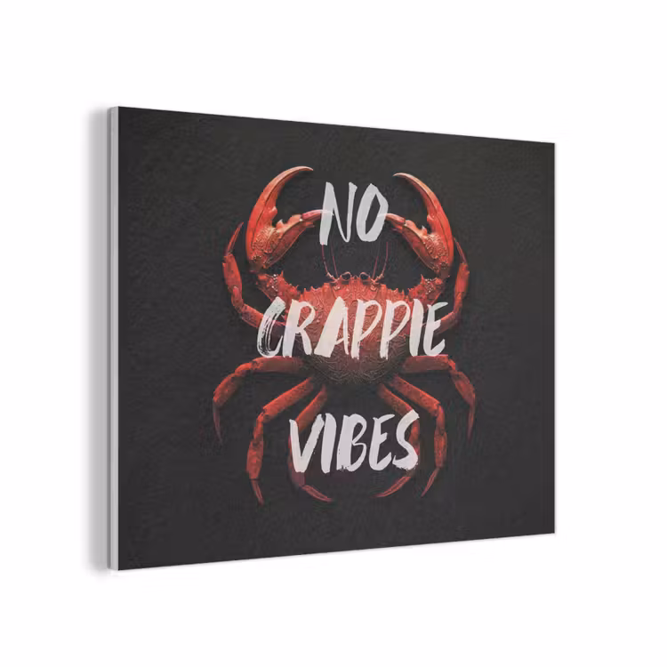 Krab - Rood - Tekst - Zwart PET vilt klein -3d