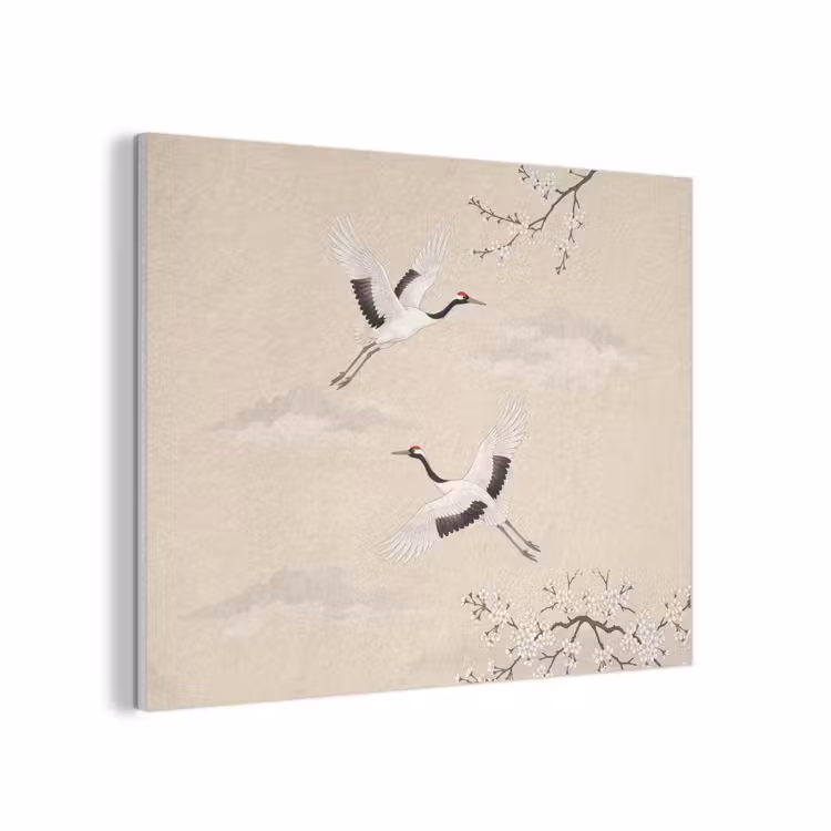 Kraanvogels - Bloesem - Beige PET vilt klein -3d
