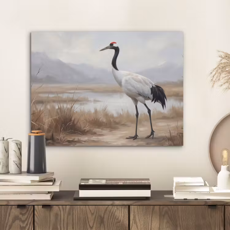 Kraanvogel - Natuur - Realistisch PET vilt klein -sfeer1