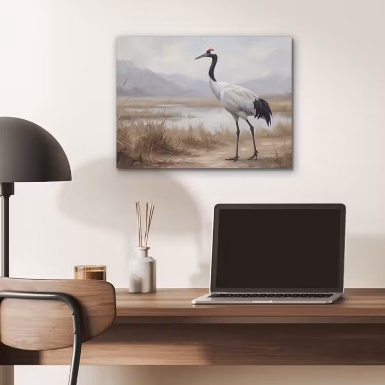 Kraanvogel - Natuur - Realistisch PET vilt klein -sfeer5