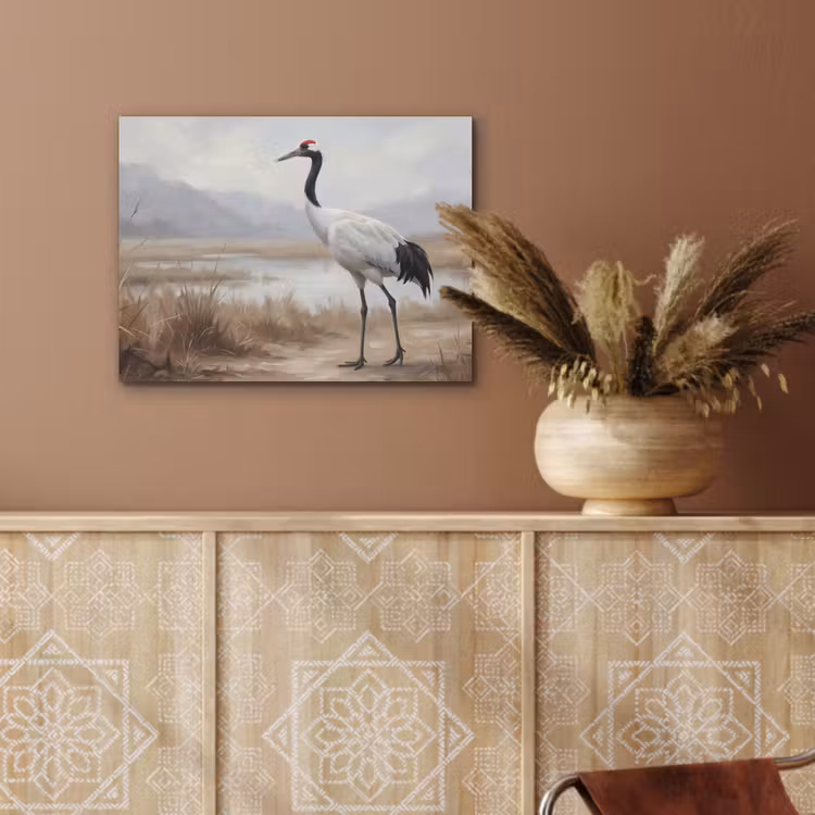 Kraanvogel - Natuur - Realistisch PET vilt klein -sfeer4