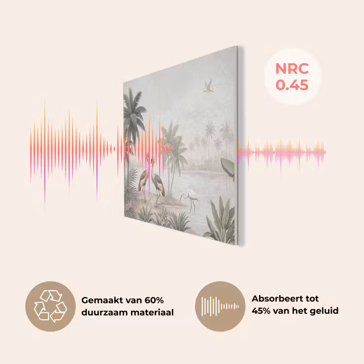 Kraanvogels - Palmbomen - Tropisch PET vilt klein -USP_NL