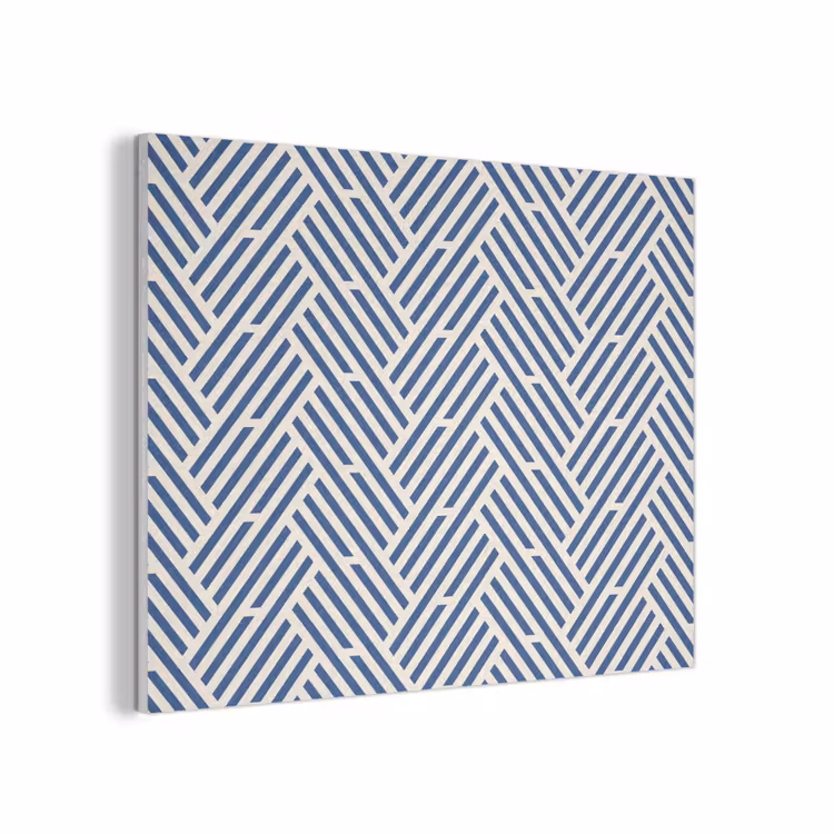 Crème - Blauw - Strepen - Patroon PET vilt klein 837 -3d