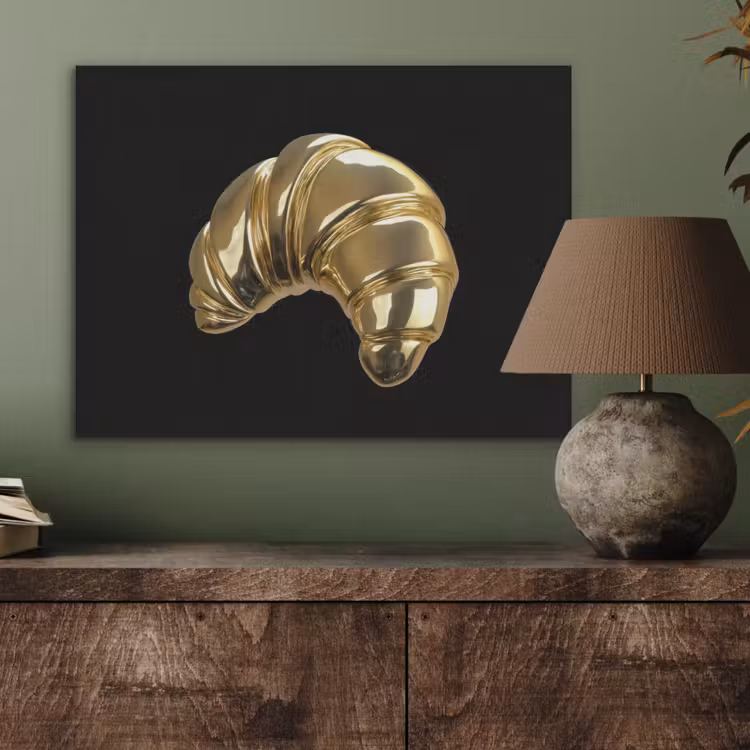 Croissant - Brood - Goud - Zwart PET vilt klein -sfeer2
