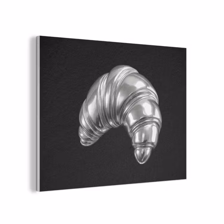 Croissant - Metaal - Zilver PET vilt klein -3d