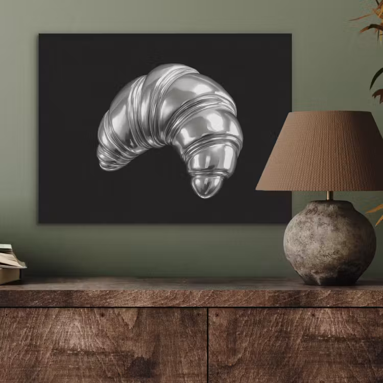 Croissant - Metaal - Zilver PET vilt klein -sfeer2