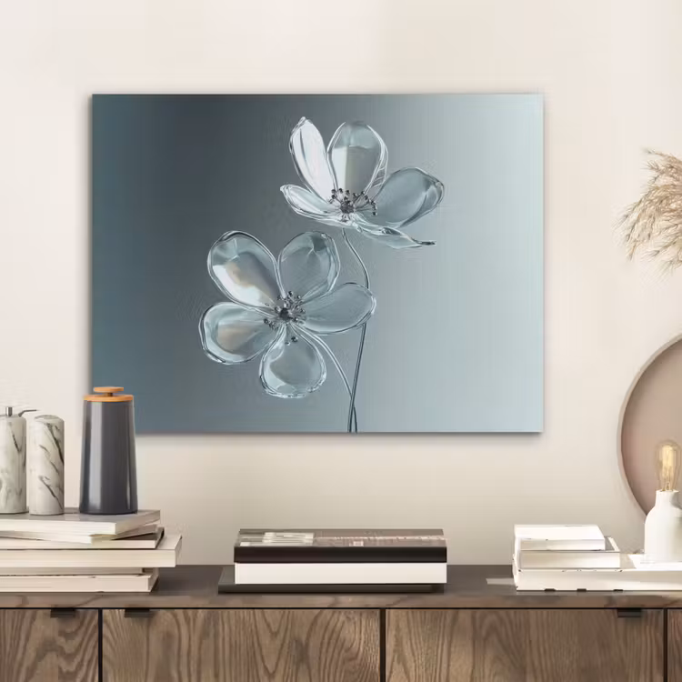 Kristal - Bloemen - Grijs PET vilt klein -sfeer1