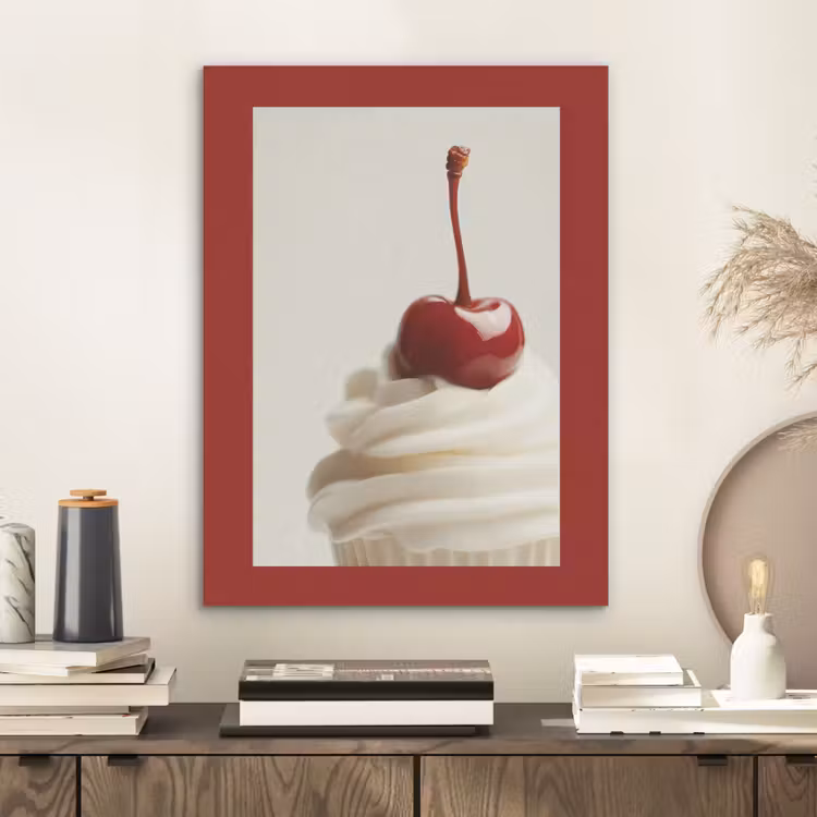 Cupcake - Kers - Rood PET vilt klein -sfeer1