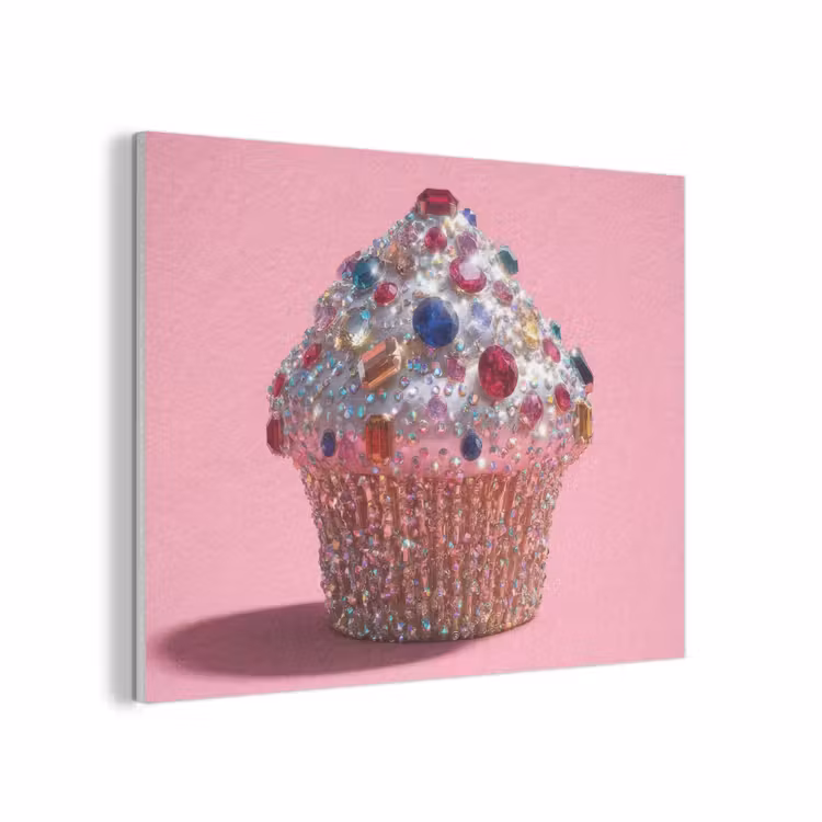 Cupcake - Kleurrijk - Edelstenen PET vilt klein -3d
