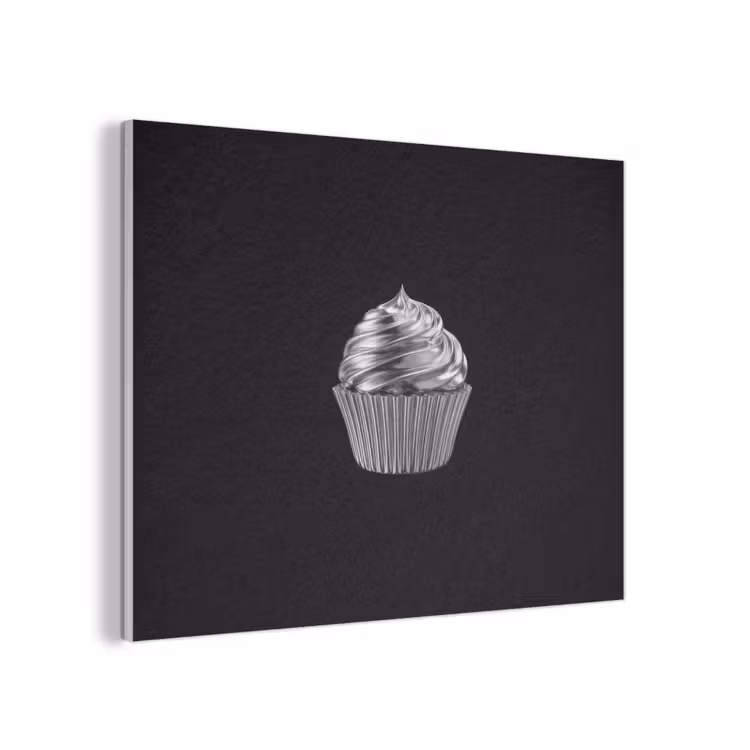 Cupcake - Luxueus - Zilver PET vilt klein -3d