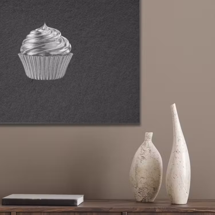 Cupcake - Luxueus - Zilver PET vilt klein -sfeer6_closeup