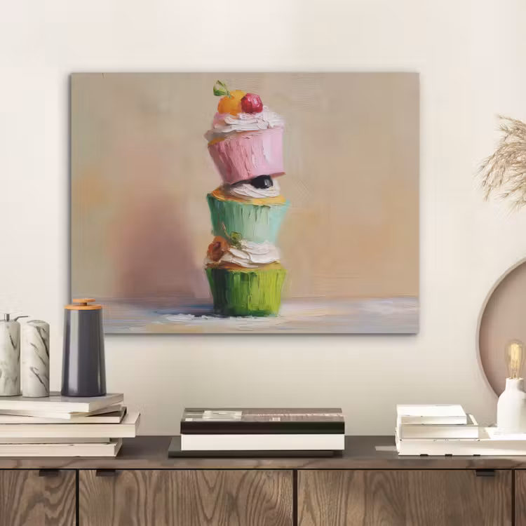 Cupcakes - Gestapeld - Kleurrijk - Fruit PET vilt klein -sfeer1