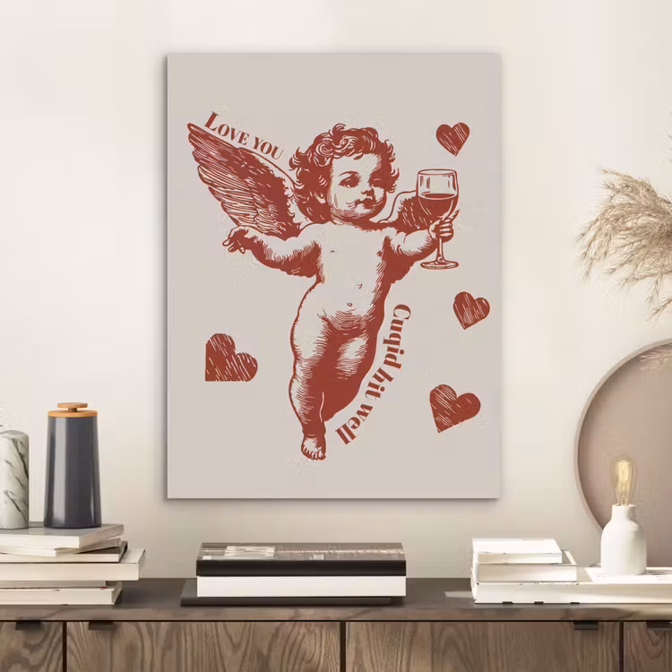 Cupido - Hartjes - Rood - Klassiek PET vilt klein -sfeer1