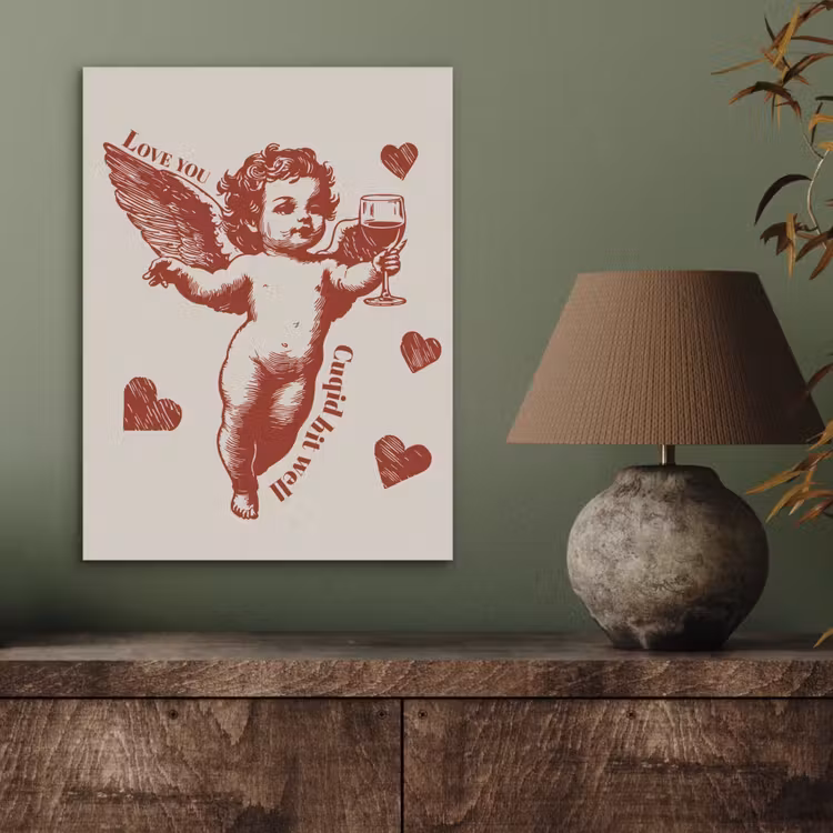 Cupido - Hartjes - Rood - Klassiek PET vilt klein -sfeer2
