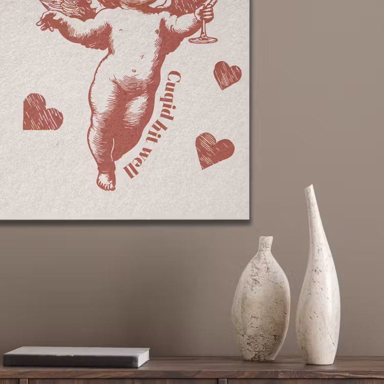 Cupido - Hartjes - Rood - Klassiek PET vilt klein -sfeer6_closeup