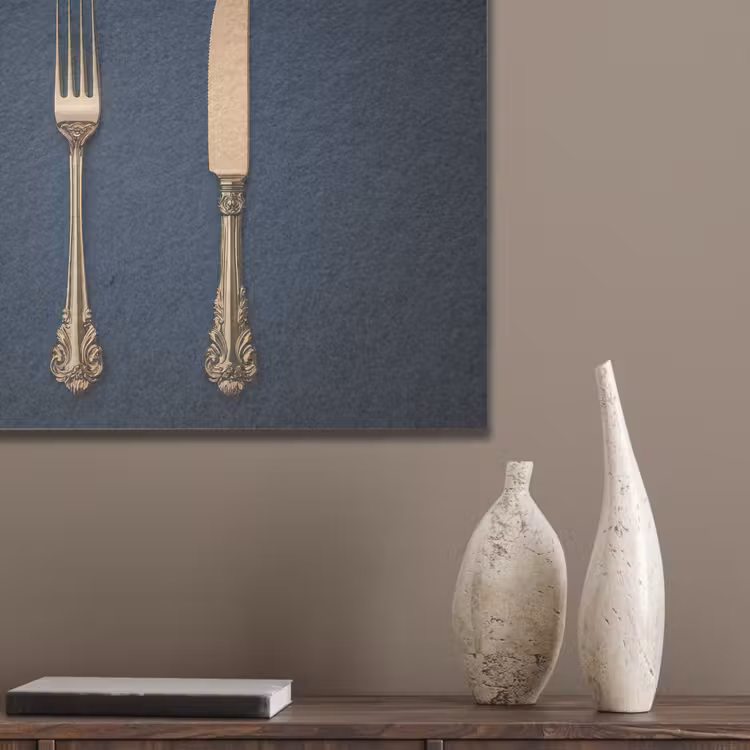 Bestek - Donkerblauw - Goud PET vilt klein -sfeer6_closeup