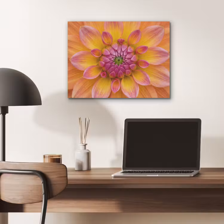 Dahlia - Bloem - Oranje PET vilt klein -sfeer5