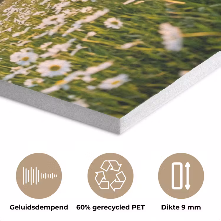Madelief - Veld - Heuvels - Groen PET vilt klein -closeup_NL