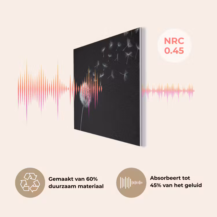 Paardenbloem - Zwart - Natuur PET vilt klein -USP_NL