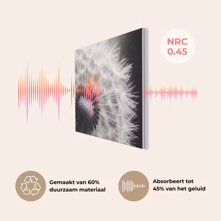 Paardenbloem - Zwart - Wit PET vilt klein -USP_NL