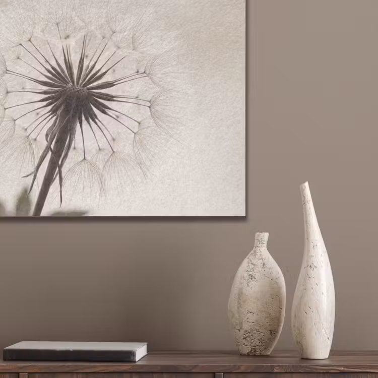 Paardenbloem - Minimalistisch - Wit PET vilt klein -sfeer6_closeup