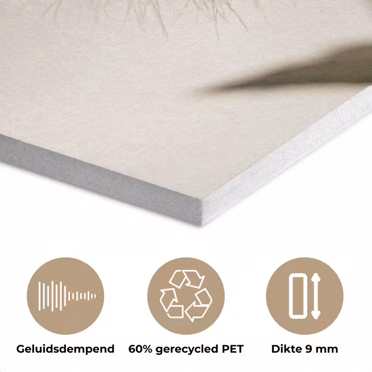 Paardenbloem - Minimalistisch - Wit PET vilt klein -closeup_NL
