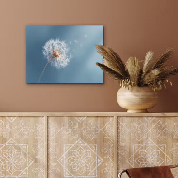 Paardenbloem - Wind - Blauw PET vilt klein -sfeer4