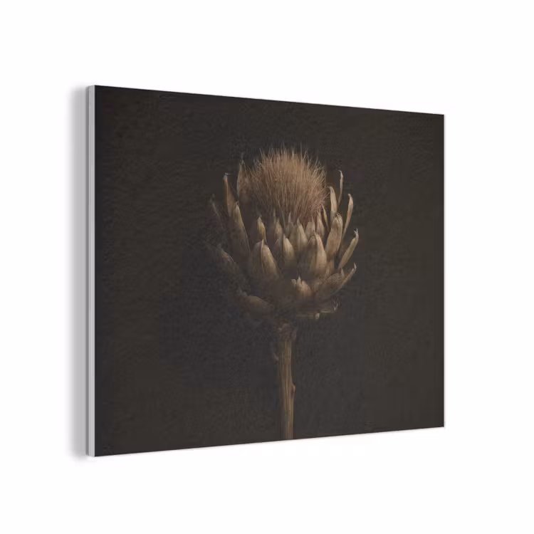 Donkerbruin - Bloem - Textuur - Artisjok PET vilt klein -3d
