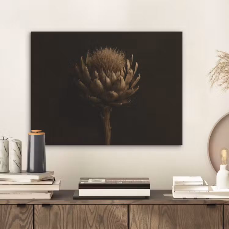 Donkerbruin - Bloem - Textuur - Artisjok PET vilt klein -sfeer1