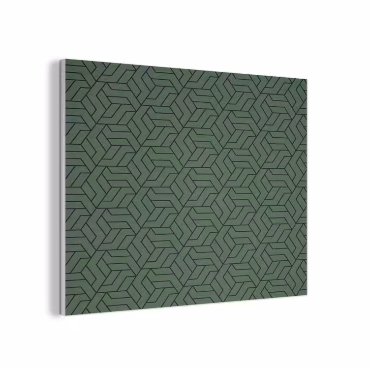 Donkergroen - Patroon - Lijnen - Zwart PET vilt klein 837 -3d