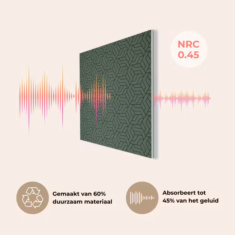 Donkergroen - Patroon - Lijnen - Zwart PET vilt klein 837 -USP_NL