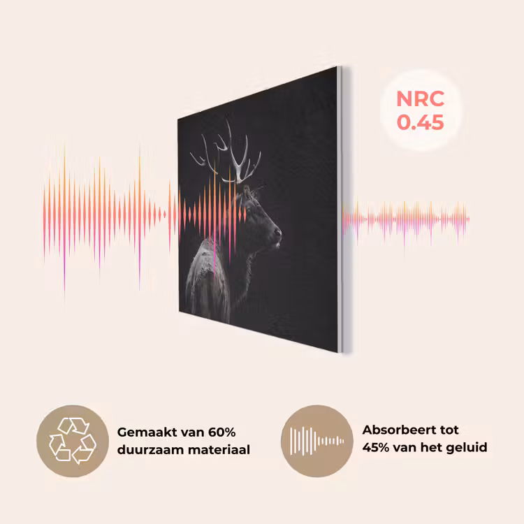 Hert - Zwart - Portret - Gewei - Dieren PET vilt klein -USP_NL