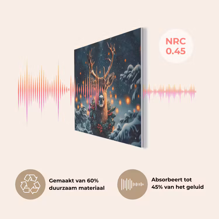 Hert - Kerst - Winter - Sneeuw - Kerstkrans PET vilt klein -USP_NL