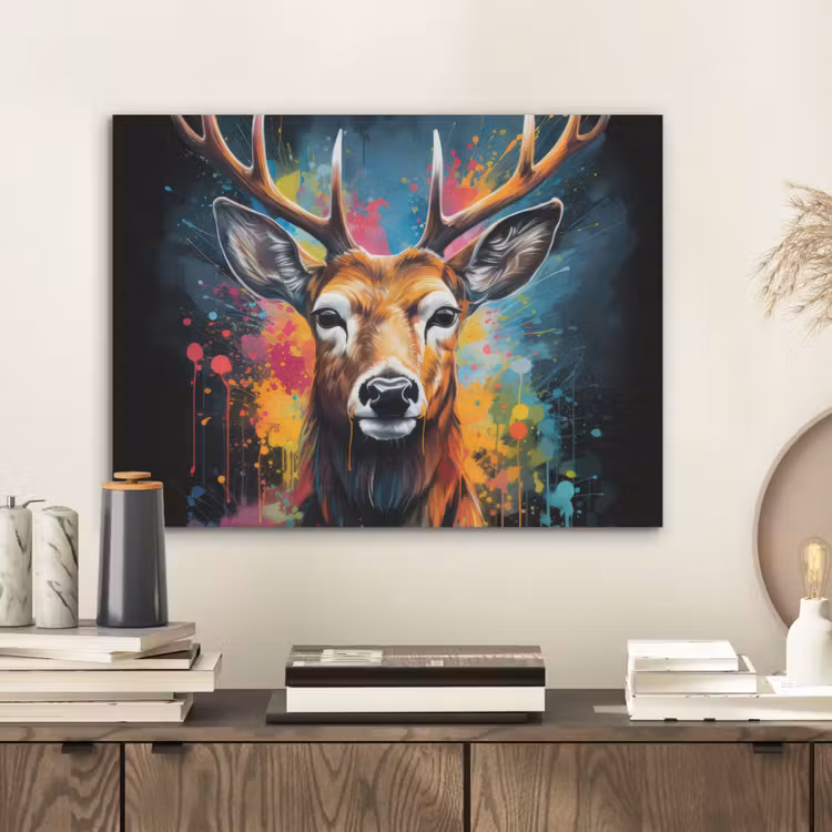 Hert - Graffiti - Dieren - Kleuren PET vilt klein -sfeer1