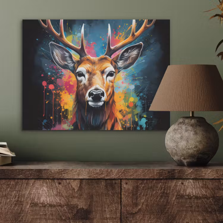 Hert - Graffiti - Dieren - Kleuren PET vilt klein -sfeer2