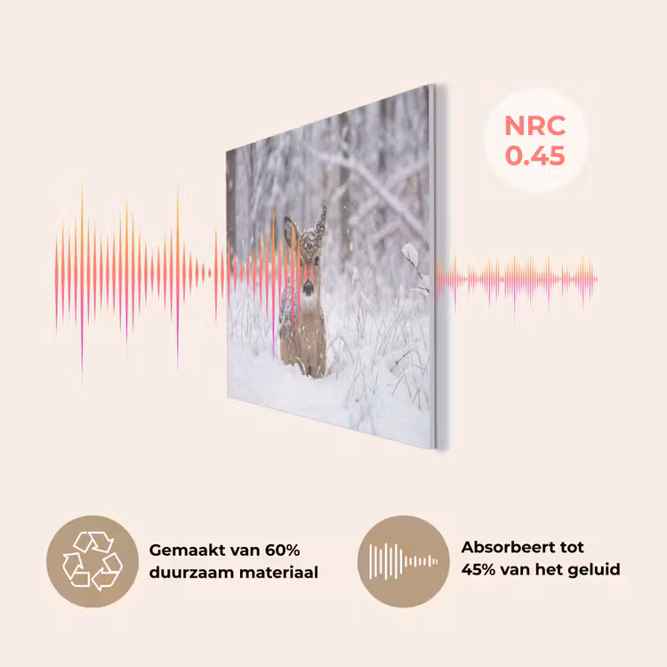 Hert - Sneeuw - Bos - Dieren - Vertederend PET vilt klein -USP_NL