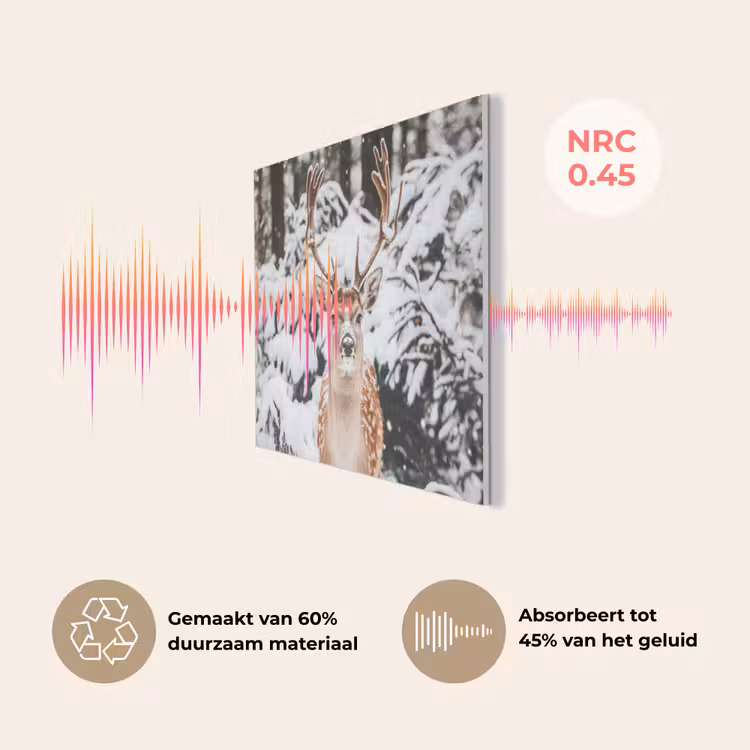 Hert - Sneeuw - Winter - Bos - Dieren PET vilt klein -USP_NL