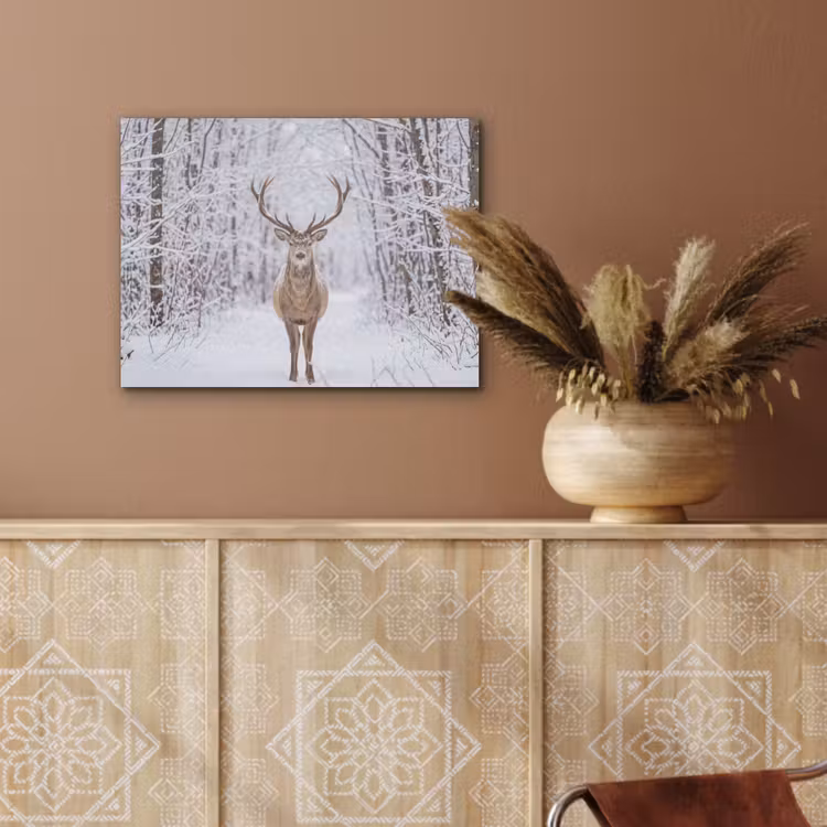Hert - Winter - Bos - Natuur - Wit PET vilt klein -sfeer4