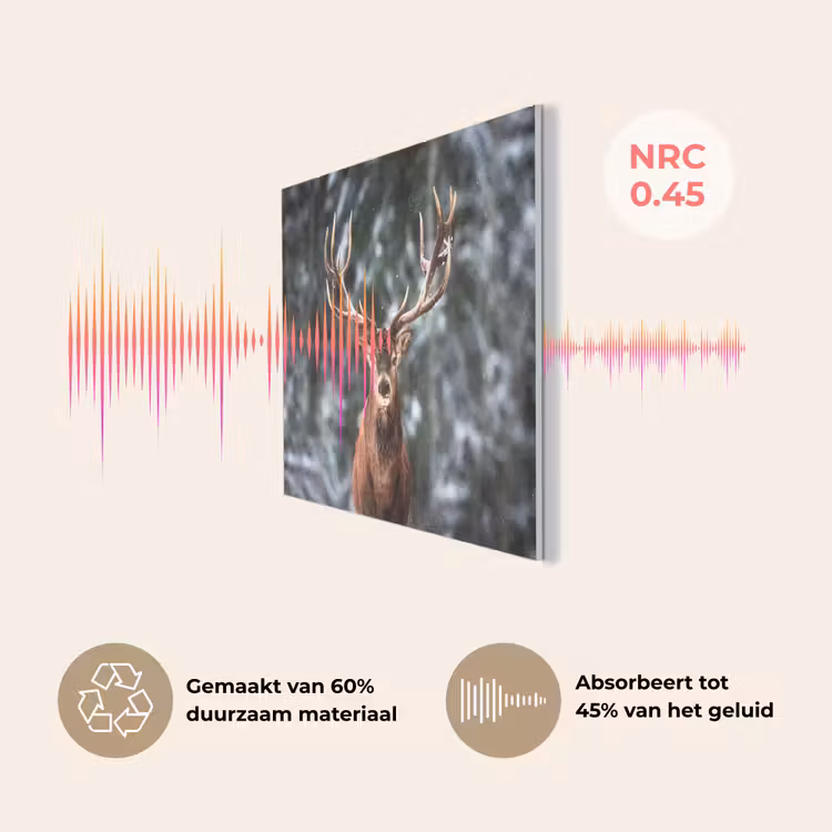 Hert - Winter - Sneeuw - Bos - Natuur - Dier PET vilt klein -USP_NL