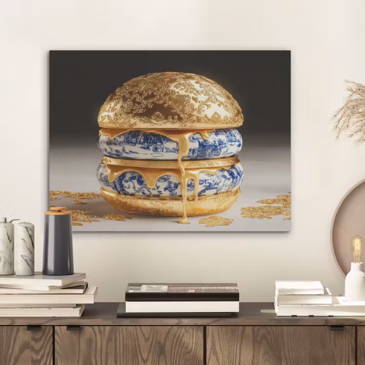 Delftsblauw - Goud - Burger PET vilt klein -sfeer1