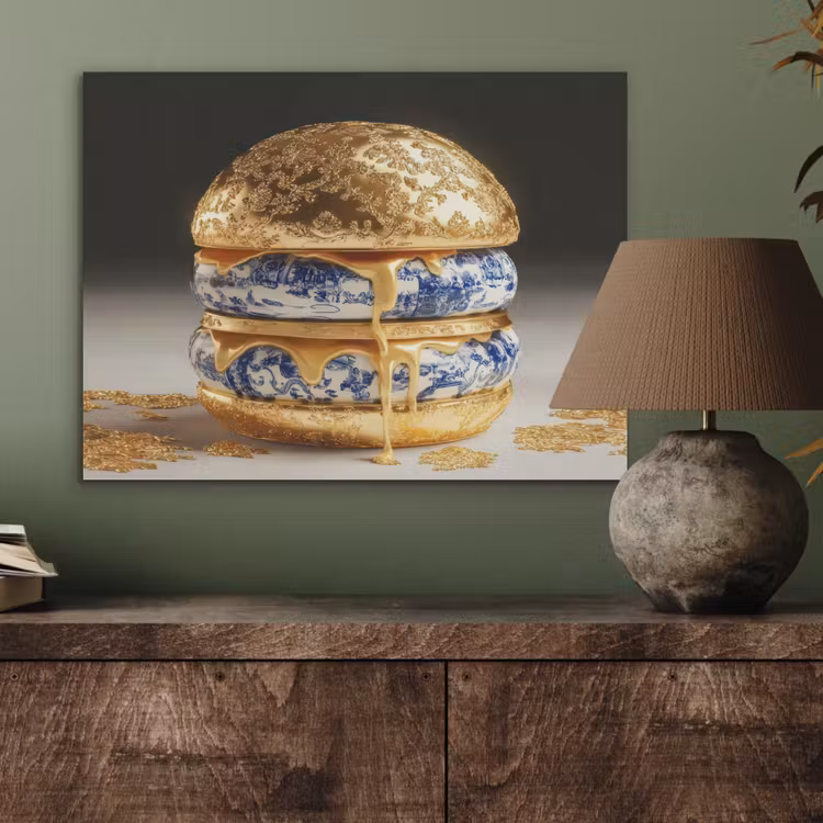 Delftsblauw - Goud - Burger PET vilt klein -sfeer2