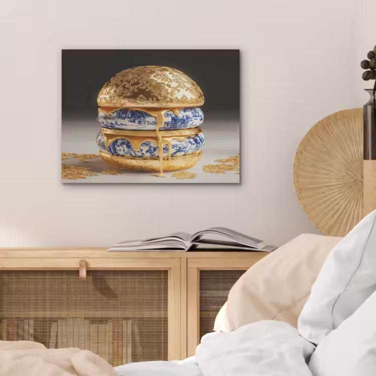 Delftsblauw - Goud - Burger PET vilt klein -sfeer3